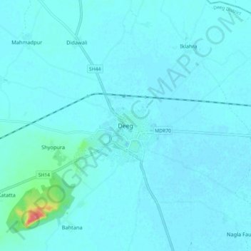 Mapa topográfico Deeg, altitud, relieve