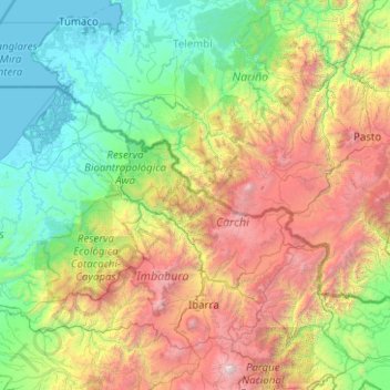 Mapa topográfico Cordillera de Chiltazón, altitud, relieve
