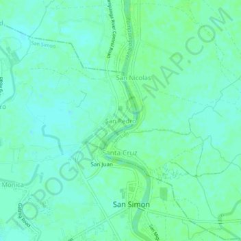 Mapa topográfico San Pedro, altitud, relieve