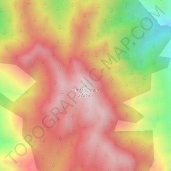 Mapa topográfico Tin Mountain, altitud, relieve
