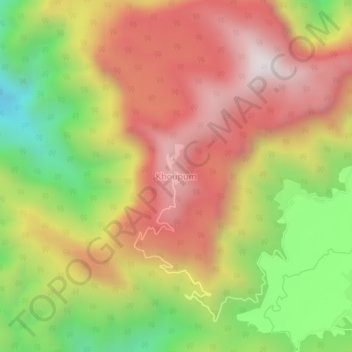 Mapa topográfico Khoupum, altitud, relieve