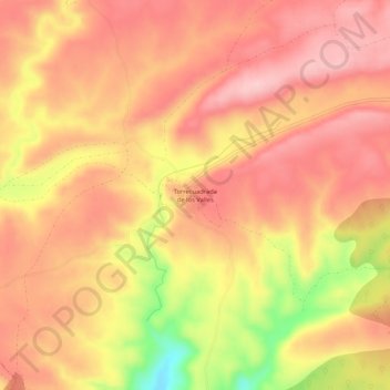 Mapa topográfico Torrecuadrada de los Valles, altitud, relieve