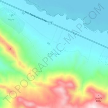 Mapa topográfico Azafranal, altitud, relieve