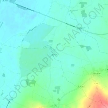 Mapa topográfico Alligny, altitud, relieve