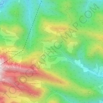 Mapa topográfico Steinbergalm, altitud, relieve