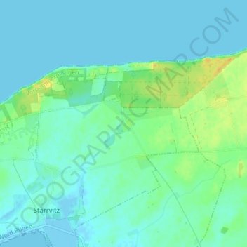 Mapa topográfico Nonnevitz, altitud, relieve