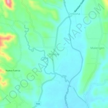 Mapa topográfico Montay, altitud, relieve