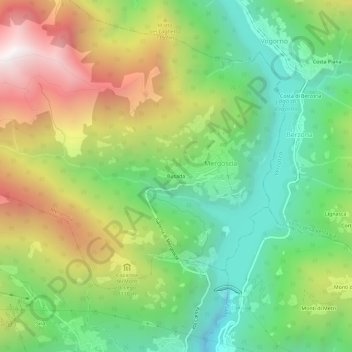 Mapa topográfico Busada, altitud, relieve