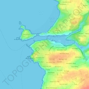 Mapa topográfico Place Manigod, altitud, relieve