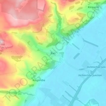 Mapa topográfico Rait, altitud, relieve