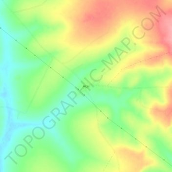 Mapa topográfico Açaí, altitud, relieve