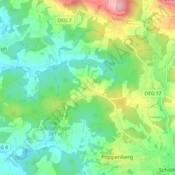 Mapa topográfico Trupolding, altitud, relieve