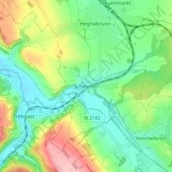 Mapa topográfico Schlömen, altitud, relieve