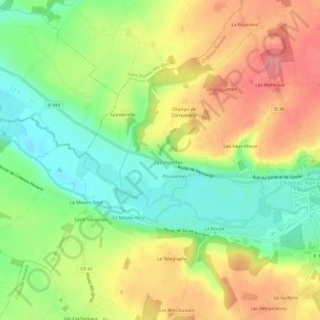 Mapa topográfico Belle-Idée, altitud, relieve