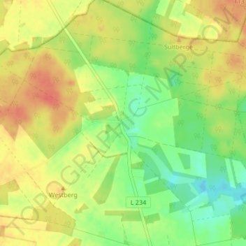 Mapa topográfico Wettenbostel, altitud, relieve
