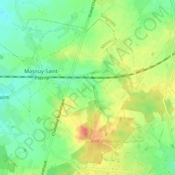 Mapa topográfico Pied en Veau, altitud, relieve