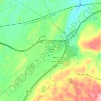 Mapa topográfico Salinas, altitud, relieve