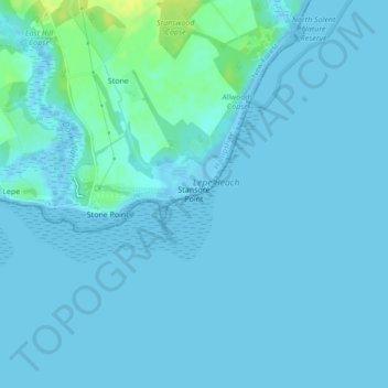 Mapa topográfico Stansore Point, altitud, relieve