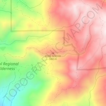 Mapa topográfico Vista Grande, altitud, relieve
