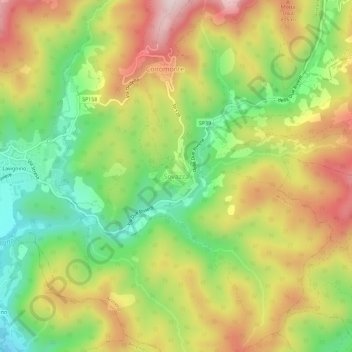 Mapa topográfico Sovazza, altitud, relieve