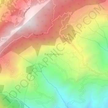 Mapa topográfico Rangli Rangliot, altitud, relieve