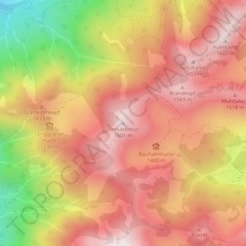 Mapa topográfico Seekarkreuz, altitud, relieve