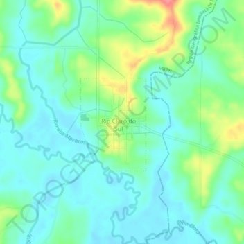 Mapa topográfico Rio Claro do Sul, altitud, relieve