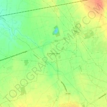 Mapa topográfico Contrada Spina, altitud, relieve