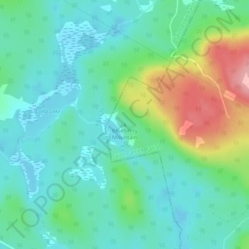 Mapa topográfico Blueberry Mountain, altitud, relieve