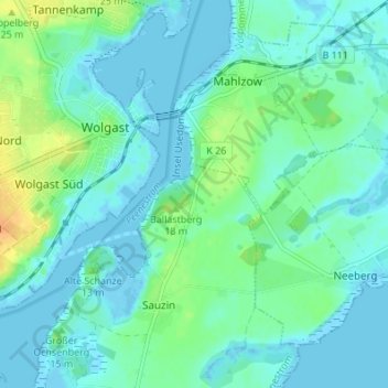 Mapa topográfico Holzhäuser, altitud, relieve