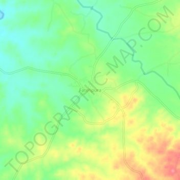 Mapa topográfico Fatehpura, altitud, relieve