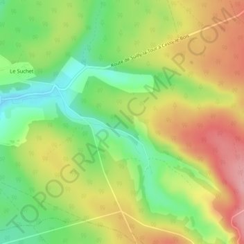 Mapa topográfico Les Fenasses, altitud, relieve