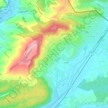 Mapa topográfico Rechberg, altitud, relieve