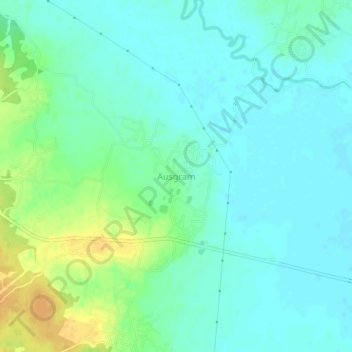 Mapa topográfico Ausgram, altitud, relieve