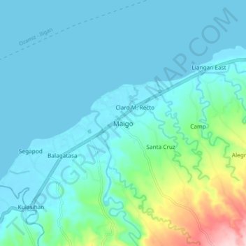 Mapa topográfico Maigo, altitud, relieve