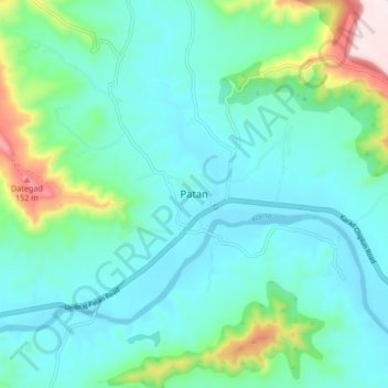 Mapa topográfico Patan, altitud, relieve