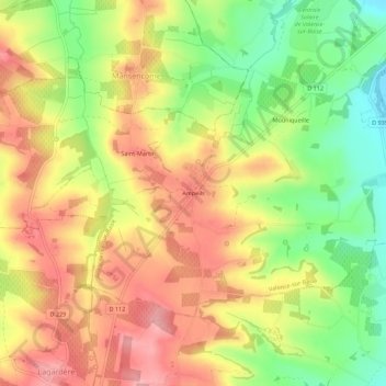 Mapa topográfico Ampeils, altitud, relieve