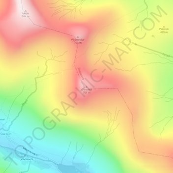 Mapa topográfico Gívrufelli, altitud, relieve