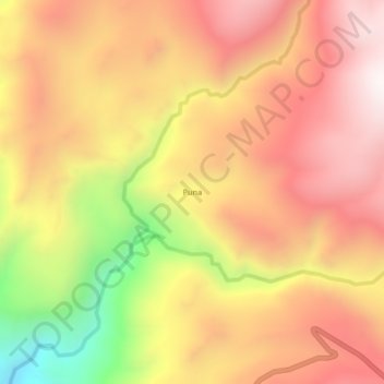 Mapa topográfico Puna, altitud, relieve