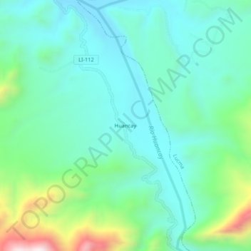 Mapa topográfico Huancay, altitud, relieve