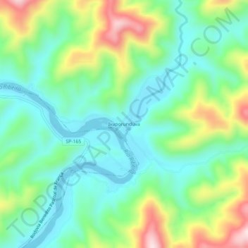 Mapa topográfico Ivaporunduva, altitud, relieve
