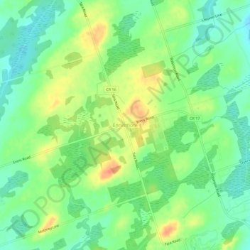 Mapa topográfico Ennismore, altitud, relieve