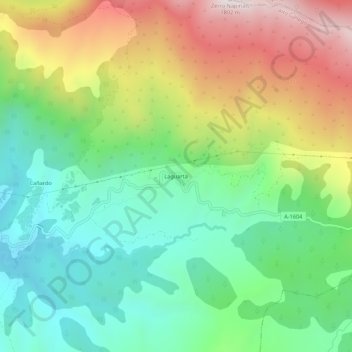 Mapa topográfico Laguarta, altitud, relieve