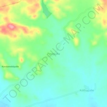 Mapa topográfico Perapalla, altitud, relieve