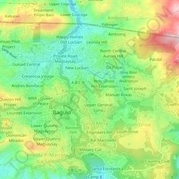 Mapa topográfico Holy Ghost Proper, altitud, relieve