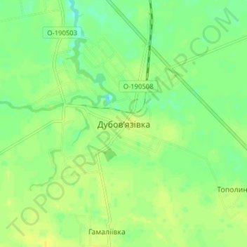 Mapa topográfico Дубовязовка, altitud, relieve
