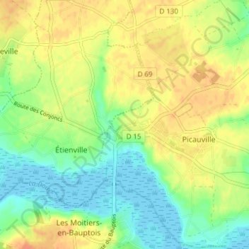 Mapa topográfico Le Haras, altitud, relieve