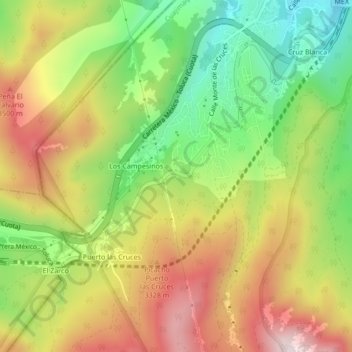 Mapa topográfico Cola de Pato, altitud, relieve