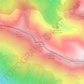Mapa topográfico Bacivèr, altitud, relieve