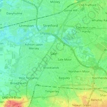 Mapa topográfico Sale, altitud, relieve